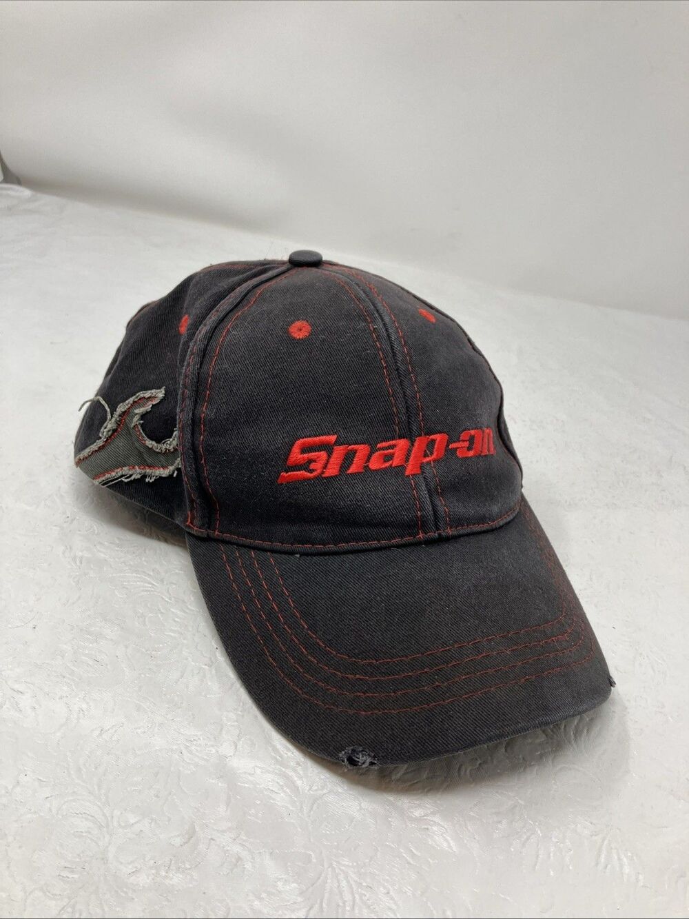 Snap-On Tools Distressed Wrench Adjustable Hat Cap Red Black